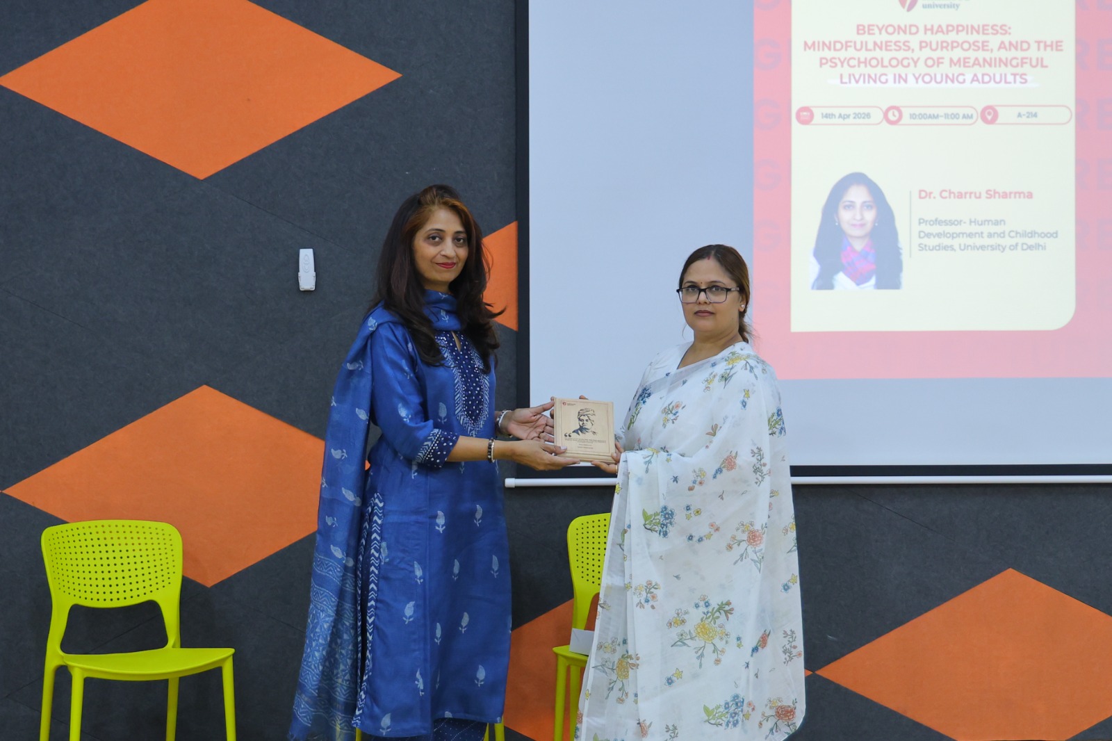 Prof. Charru Urges Young Adults to Seek Meaning Beyond Happiness