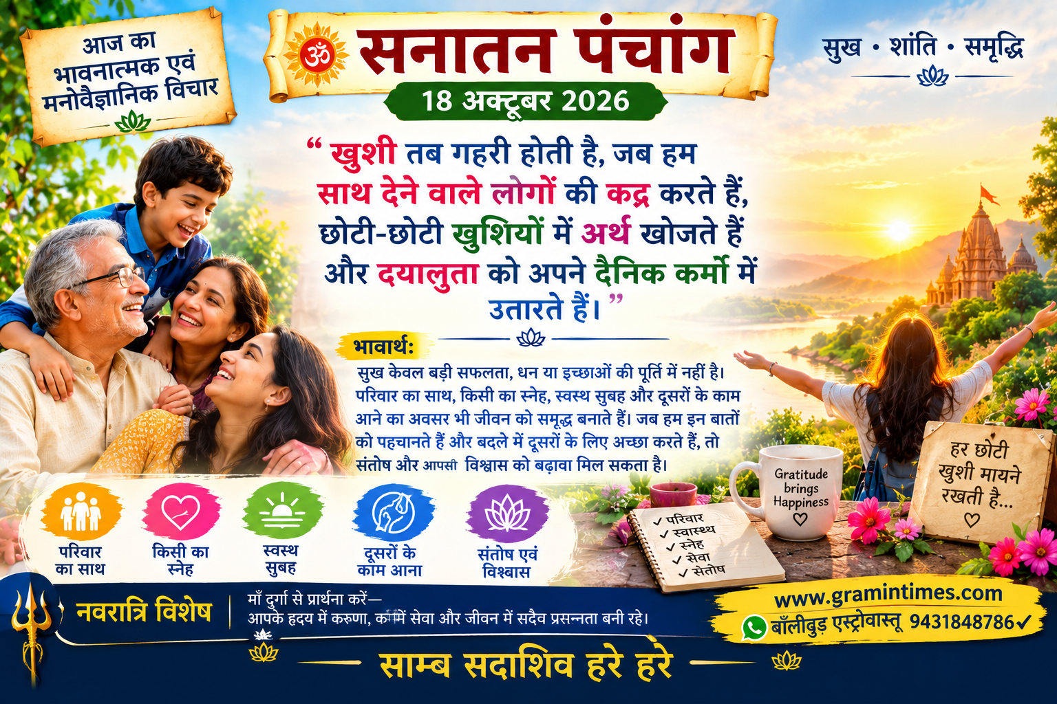 Sanatan Panchang 18102026 Rashifal Samadhan Sanatan Panchang 18102026 Rashifal Samadhan